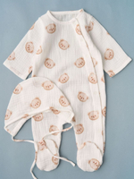 Комбинезон и чепчик "Мишки", Крем