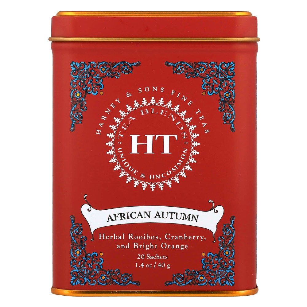 Harney & Sons, HT Tea Blends, африканская осень, без кофеина, 20 пакетиков, 40 г (1,4 унции)