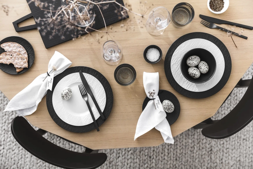 Villeroy & Boch Производство комплекта тарелок Rock для 2 человек. 10-4239-2630 + 10-4239-2536 + 10-4239-2640