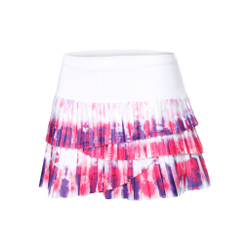 Женская теннисная юбка Lucky in Love Sunburst Pleated Scallop Skirt Women - White, Multicoloured