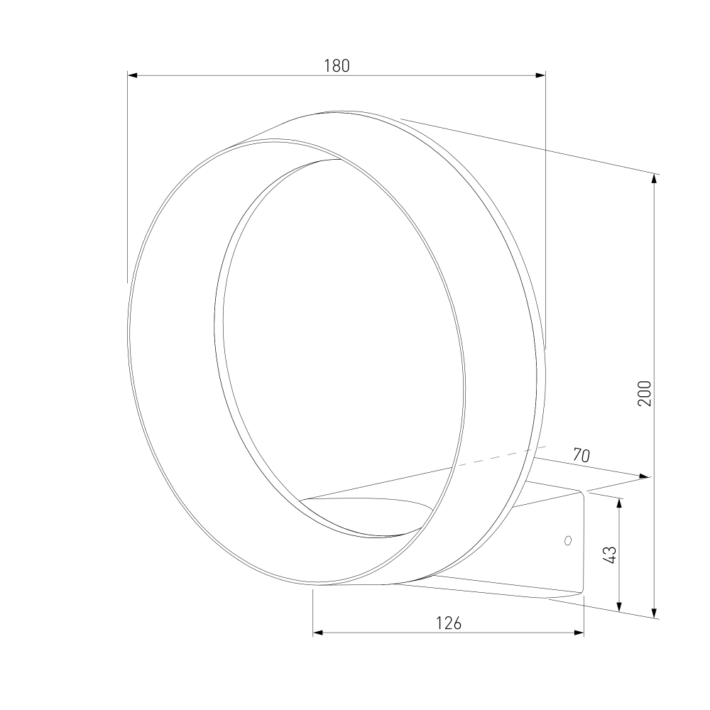 Уличный настенный светодиодный светильник Ring IP54 1710 TECHNO LED черный