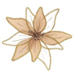 GAEM Цветок исскуственный "Пуансеттия" (на клипсе), L23 W23 H12 см