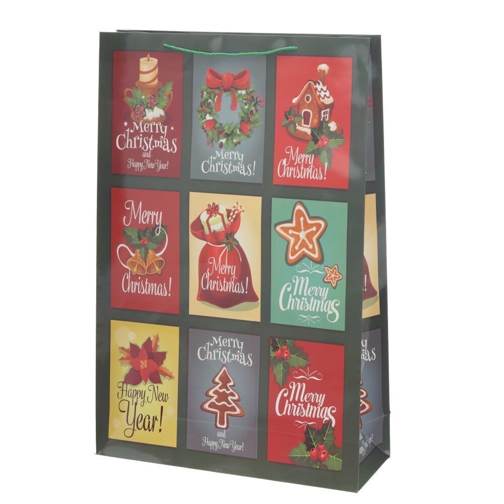 GAEM Пакет подарочный XXL (бумага 210г/м2, блок 12шт, L49 W17 H74 см, 4в.