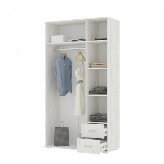 НЕЛЬСОН ШК 01 ШкафФасад ДУБ КРАФТ БЕЛЫЙ/Корпус ДУБ КРАФТ БЕЛЫЙ