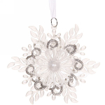 Подвеска «Снежинка кружевная» 11 см, белый