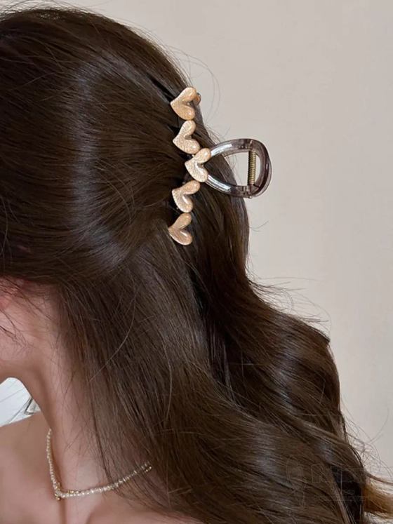 Заколка крабик краб для волос женский детский сердечки