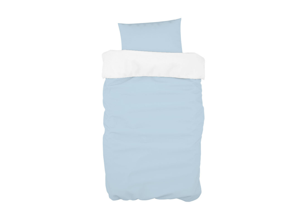 Постельное бельё в детскую кроватку (голубой, сатин)