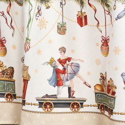 СКАТЕРТЬ КРУГЛАЯ "ЩЕЛКУНЧИК" ,220СМ БЕЖЕВЫЙ 100% ХЛОПОК , ТВИЛ