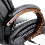 Кресло руководителя Helmi HL-W01 "Invincible" кожа черная, мультиблок, дерево