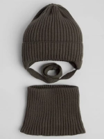 Шапка со снудом для девочки на осень