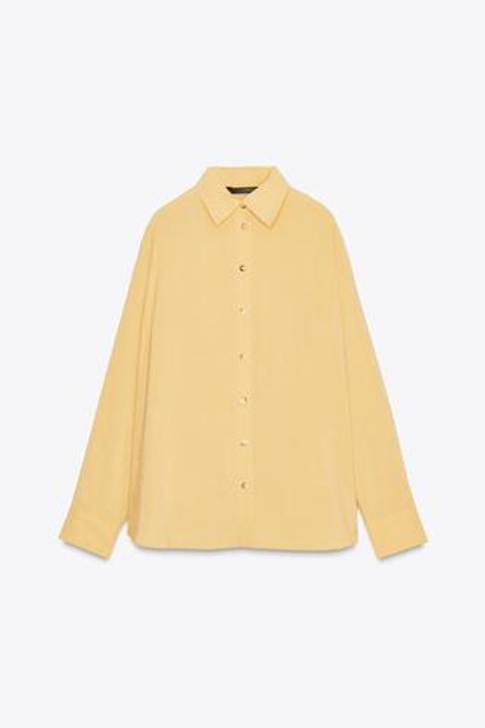 ZARA РУБАШКА OVERSIZE, ГОРЧИЧНЫЙ