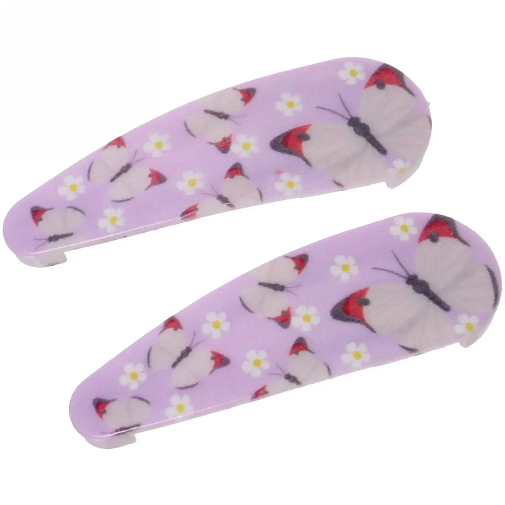 Зажимы для волос детские 2шт «Happy smile», бабочки, микс 6 цветов, 5,5*1,5см