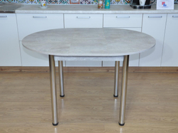 Стол обеденный Ники Хром / цемент светлый