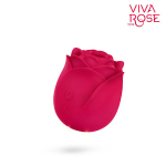 Малиновый вибростимулятор 6,7см в форме бутона розы Bior Toys Viva Rose RT-34015