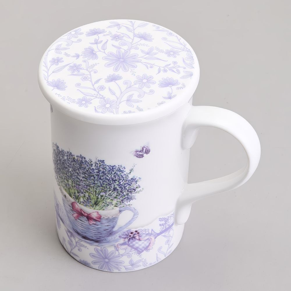 КРУЖКА ЗАВАРОЧНАЯ С МЕТАЛЛ. СИТОМ И ФАРФОР. КРЫШКОЙ 320 МЛ