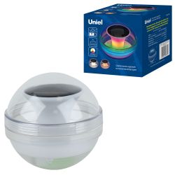USL-S-824-PT100 POOL LIGHT Садовый светильник на солнечной батарее. Плавающий. 22 светодиода. RGB свет. Белый свет. Теплый белый свет. 1xАA Ni-Mh аккумулятор в-к. IP44. TM Uniel