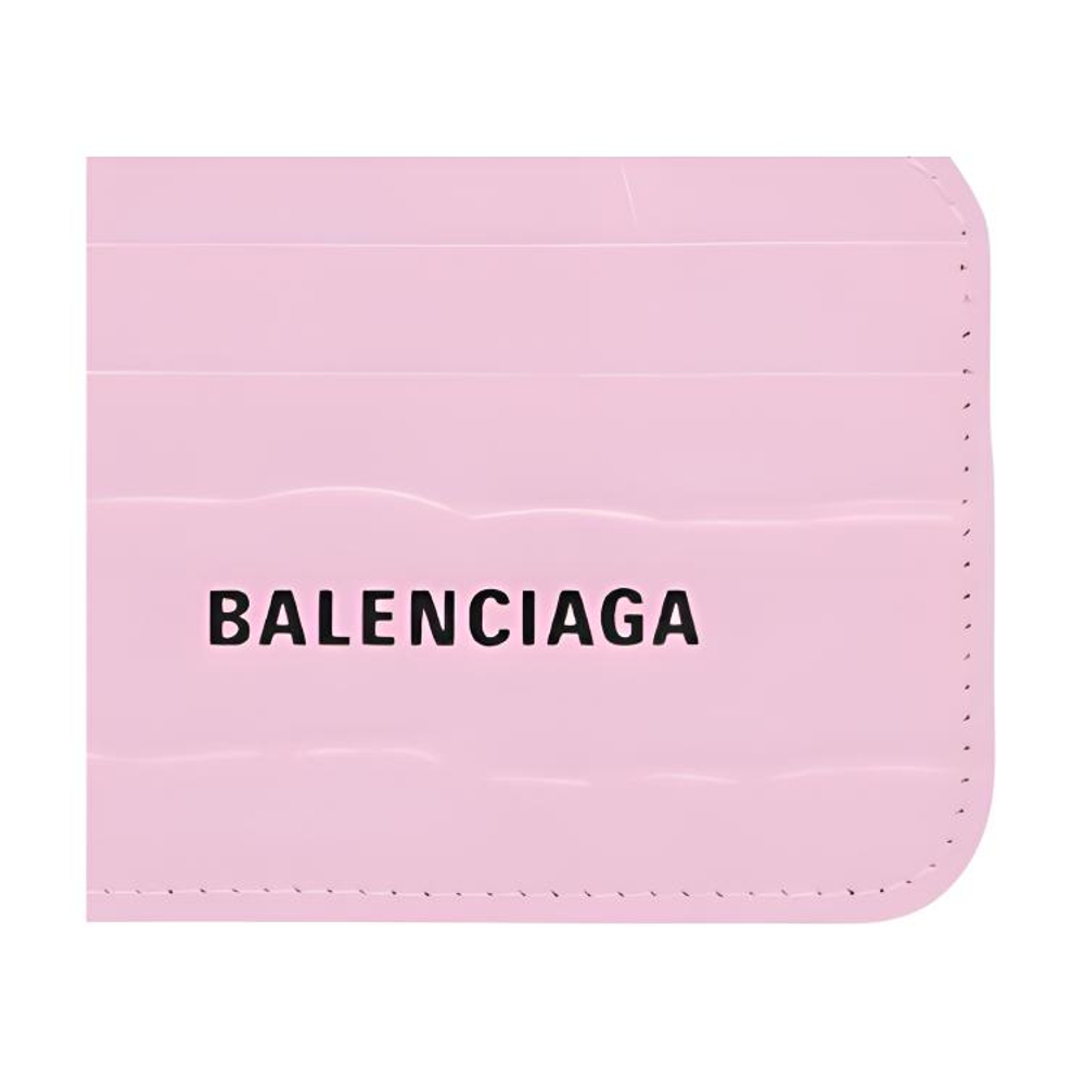 Balenciaga Cow Leather Card Holder Unisex Pink