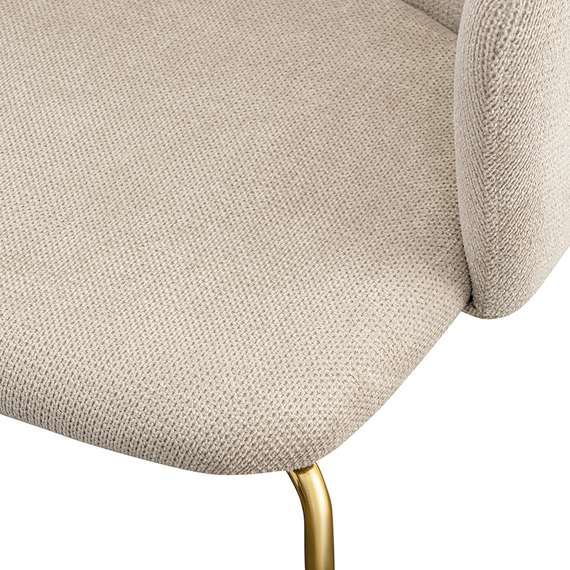 Стул Dwight, светло-бежевый шенилл, золотые ножки