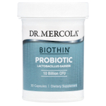 Dr. Mercola, Biothin®, пробиотик, лактобактерии гассери, 250 мг (10 млрд КОЕ), 30 капсул