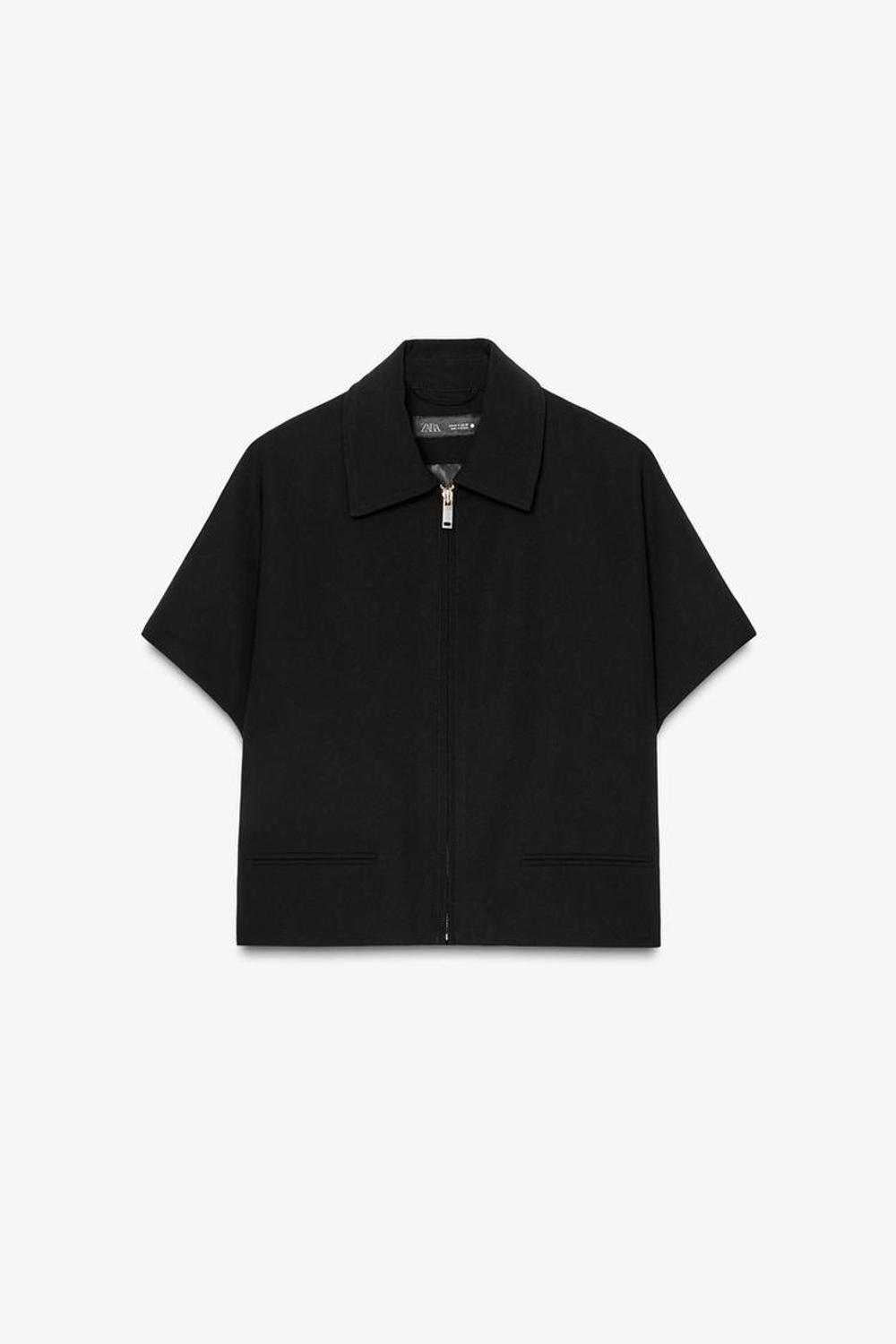 ZARA УКОРОЧЕННАЯ КУРТКА — ZW COLLECTION, ЧЕРНЫЙ