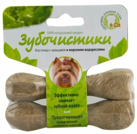 Зубочистики "Косточки со вкусом морских водорослей" для собак мини пород ДЕРЕВЕНСКИЕ ЛАКОМСТВА - 2 шт