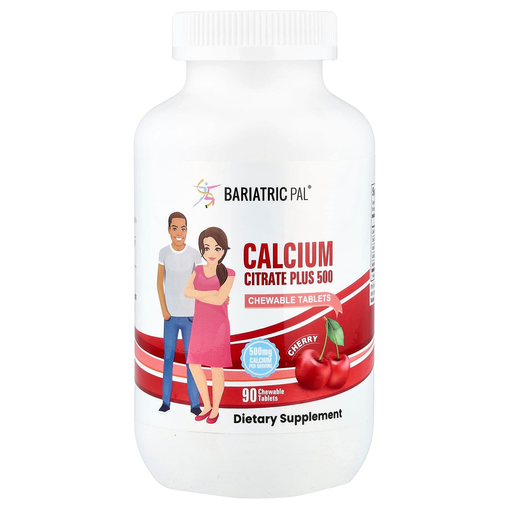 BariatricPal, цитрат кальция Plus 500, вишня, 90 жевательных таблеток