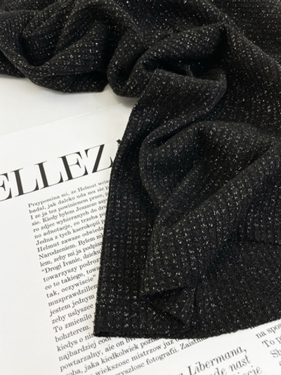 ЧЕРНЫЙ - Лапша вязаная с люрексом (ОЗ67)