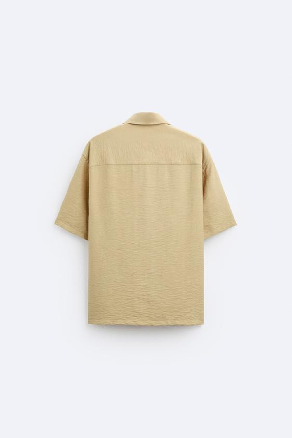ZARA РУБАШКА ИЗ РЕЛЬЕФНОЙ СМЕСОВОЙ ВИСКОЗЫ, БЕЖЕВЫЙ