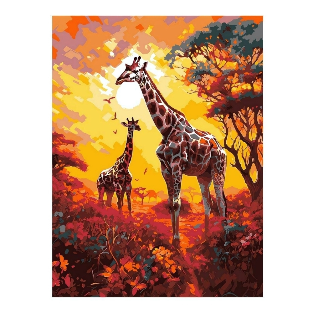 Картина по номерам 30*40см "Вечер в саванне" (на подрам.) (Lori)