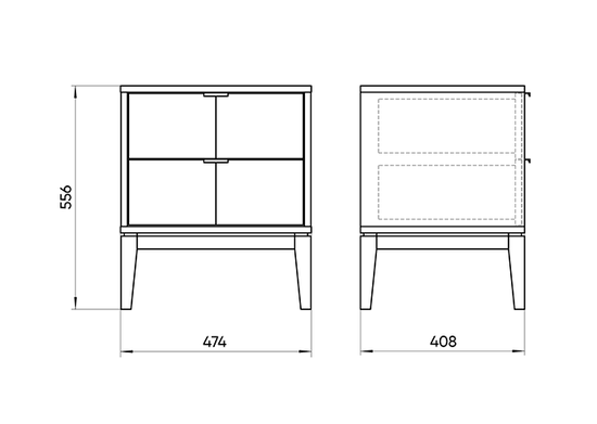Тумба прикроватная Fjord 2 ящика (темно-серый)