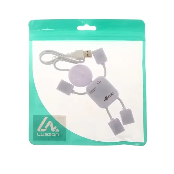 USB-разветвитель (HUB) LuazON SSV-011, 4 порта, USB 2.0, кабель 0.4 м, белый