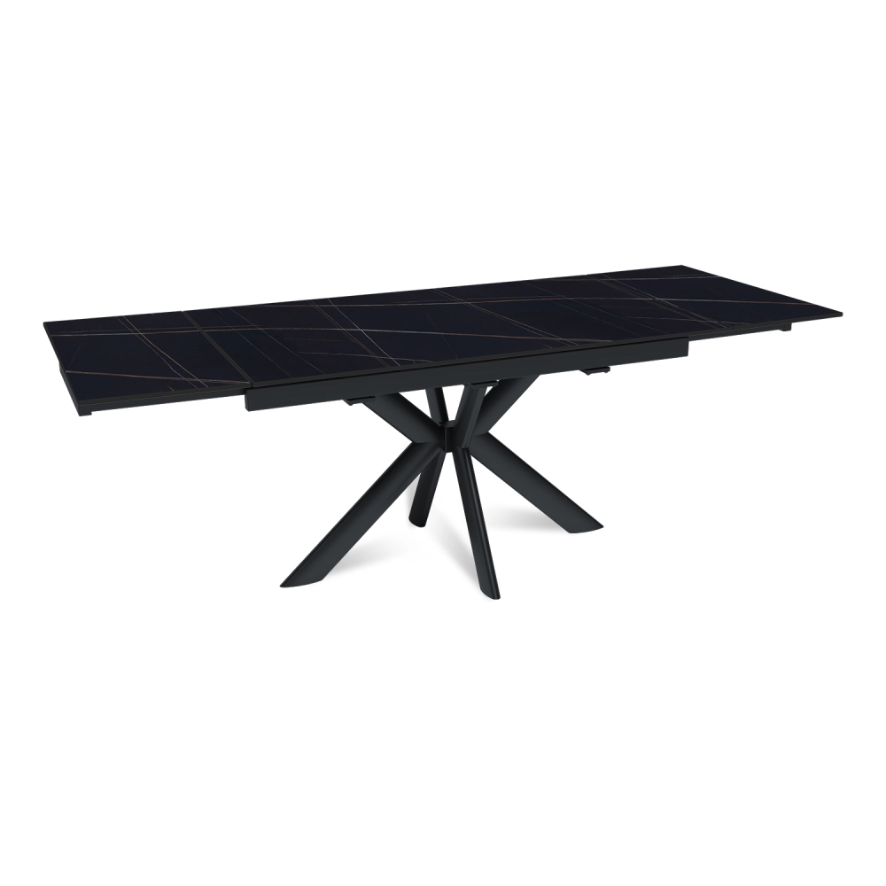 Стол раскладной Strong (140+40+40), керамика матовая Black Gold