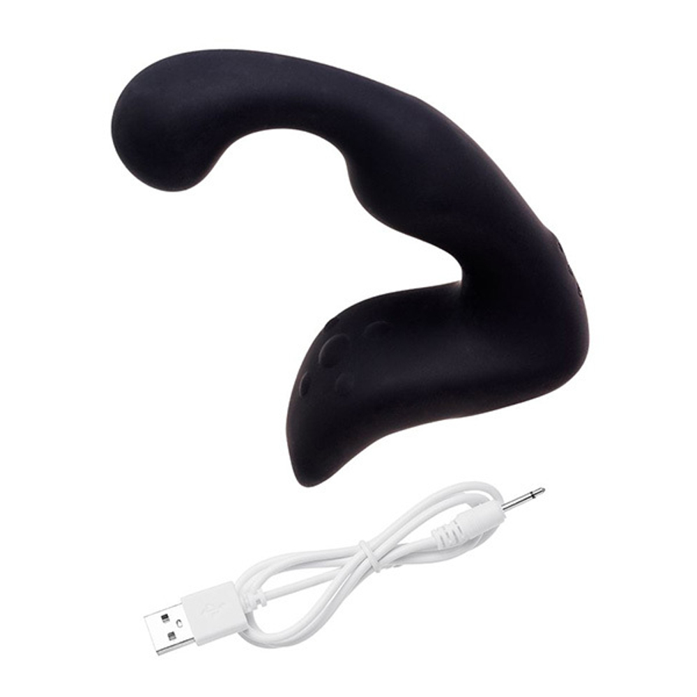 Чёрный изогнутый вибростимулятор простаты 14,1см Erotist Toys Fifth