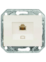 Розетка 1-я с з/к ProfiTec Optima керамика, бежевая