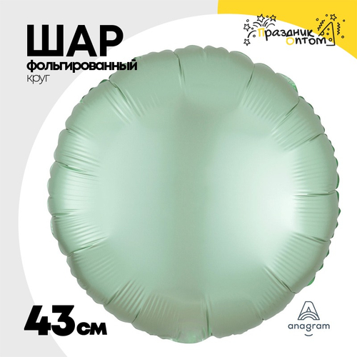 Шар фольгированный Круг 43 см (Мятный)