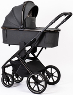 Детская коляска Peppy Tecla 3 в 1 с автокреслом Rise Milk Shadow Antrazit Chrome Edition (Графитовый)