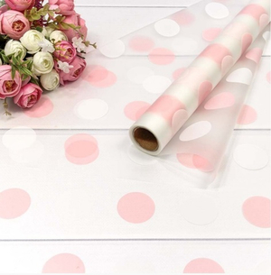 Пленка прозрачная "Горох" Розовый