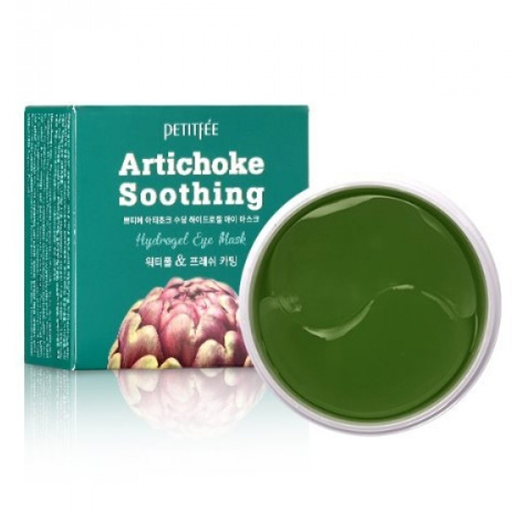 Petitfee Artichoke Soothing Hydrogel Eye Mask противоотёчные гидрогелевые патчи с артишоком