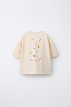 ZARA ФУТБОЛКА С НАШИВКОЙ И КАРМАНОМ, БЕЖЕВЫЙ