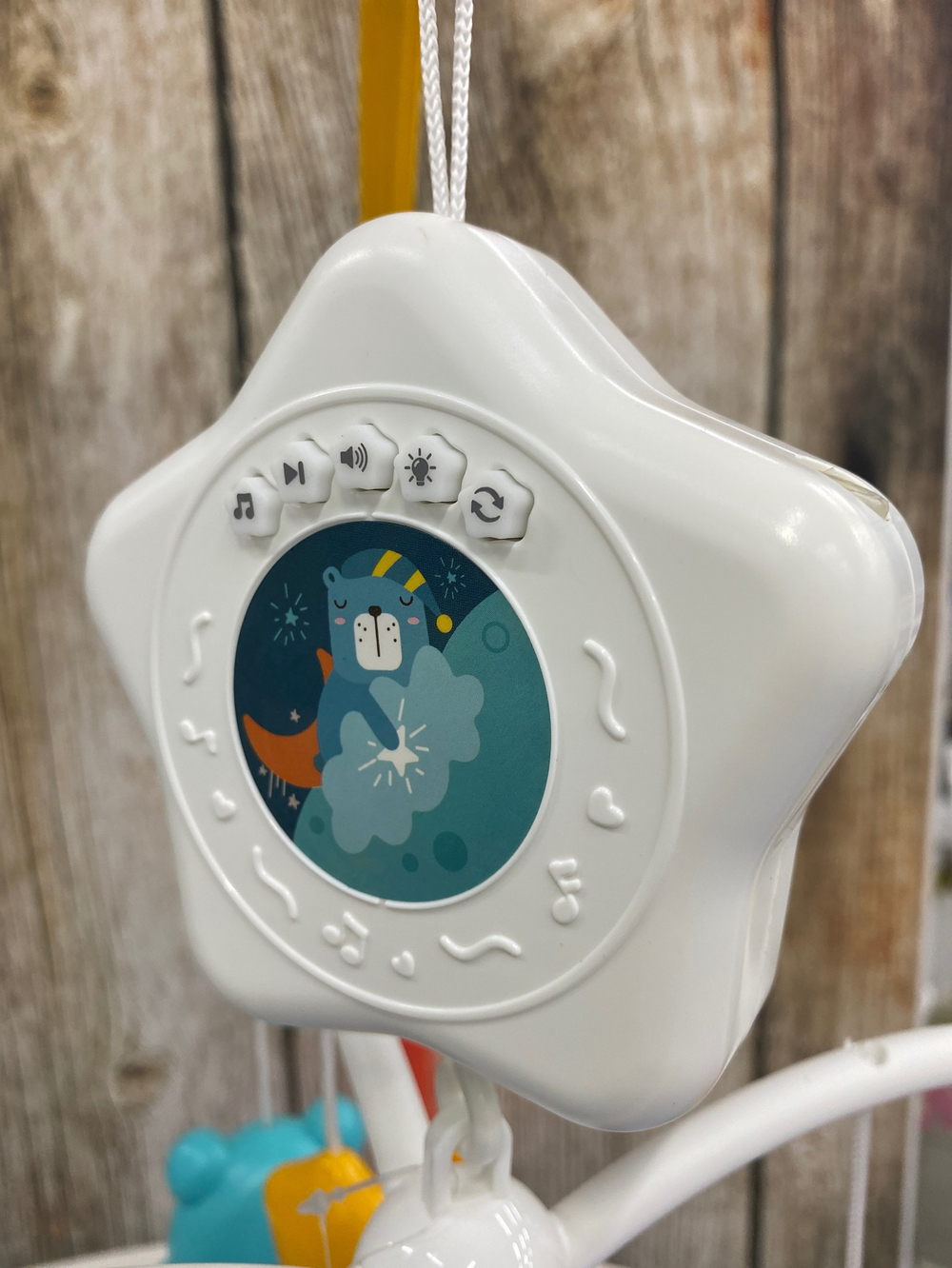 104344/Муз.карусель на кроватку "Elefantino" с проектором 2 мелодий,красный, в/к/HS0268607/12