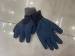 Перчатки акриловые, с вспененным резиновым обливом 3/4, утепленные, синие 8 р-р ДоброСад
