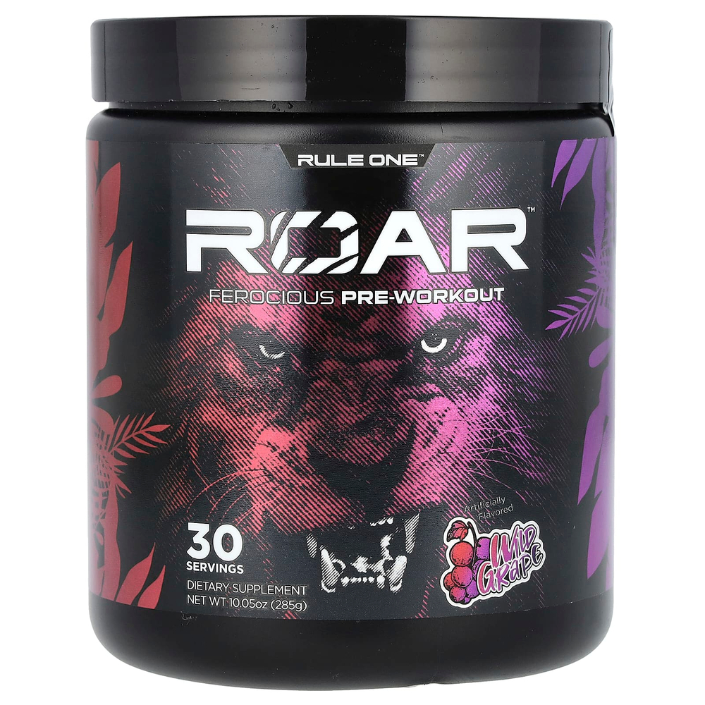 Rule One Proteins, Roar, Ferocious предтренировочный комплекс, со вкусом дикого винограда, 285 г (10,05 унции)