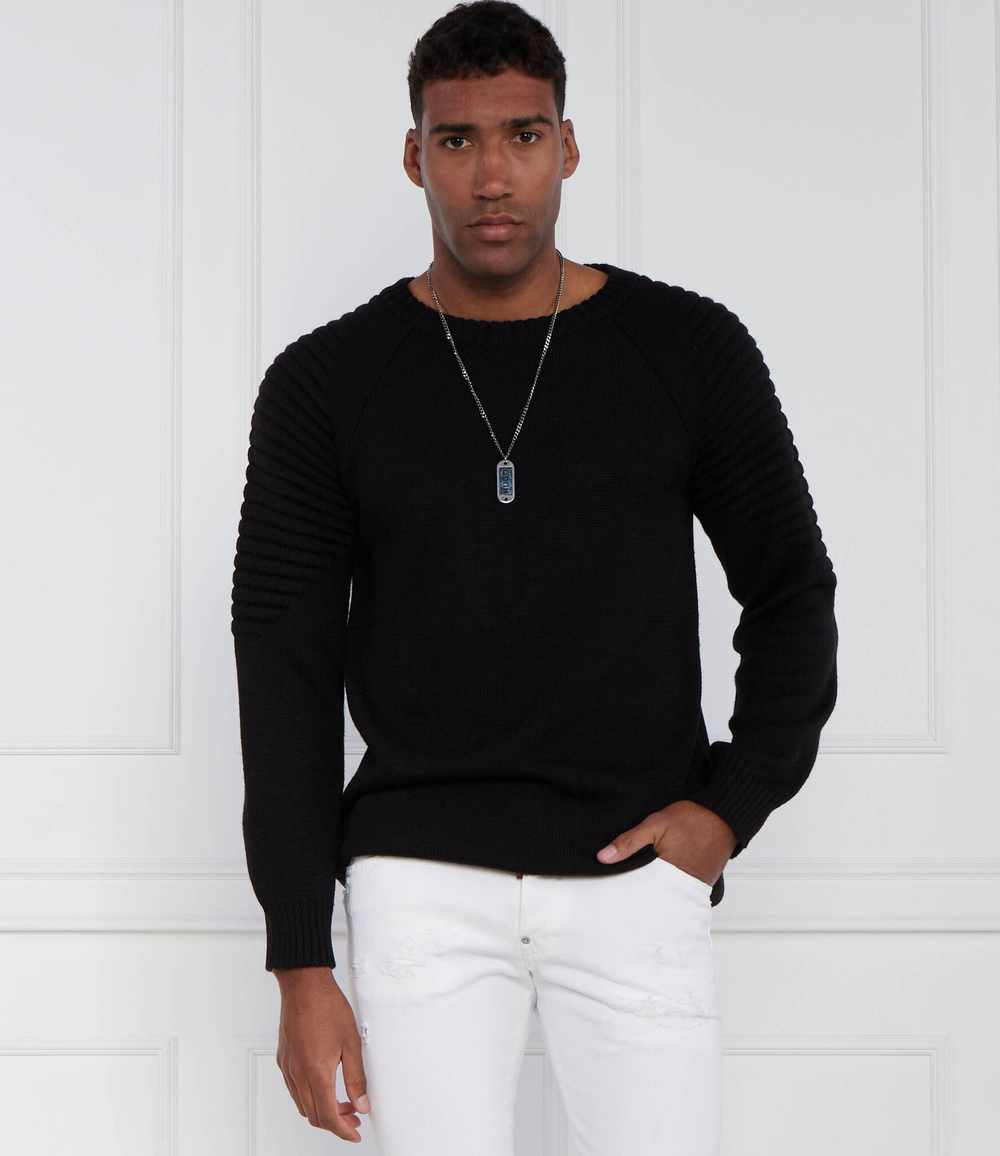 Хлопковый свитер Les Hommes - черный(LF2260110668)