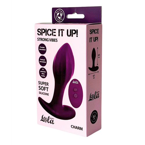 Фиолетовая перезаряжаемая анальная пробка 10,3см Lola Games Spice it up Charm 8021-02lola