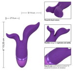 Фиолетовый раздвоенный вибромассажер 15,25см California Exotic Novelties  Aura Duo SE-0735-25-3