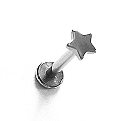Серьга для пирсинга губы 8 мм "Звездочка", толщина 1,2 мм. Медицинская сталь. 1 шт