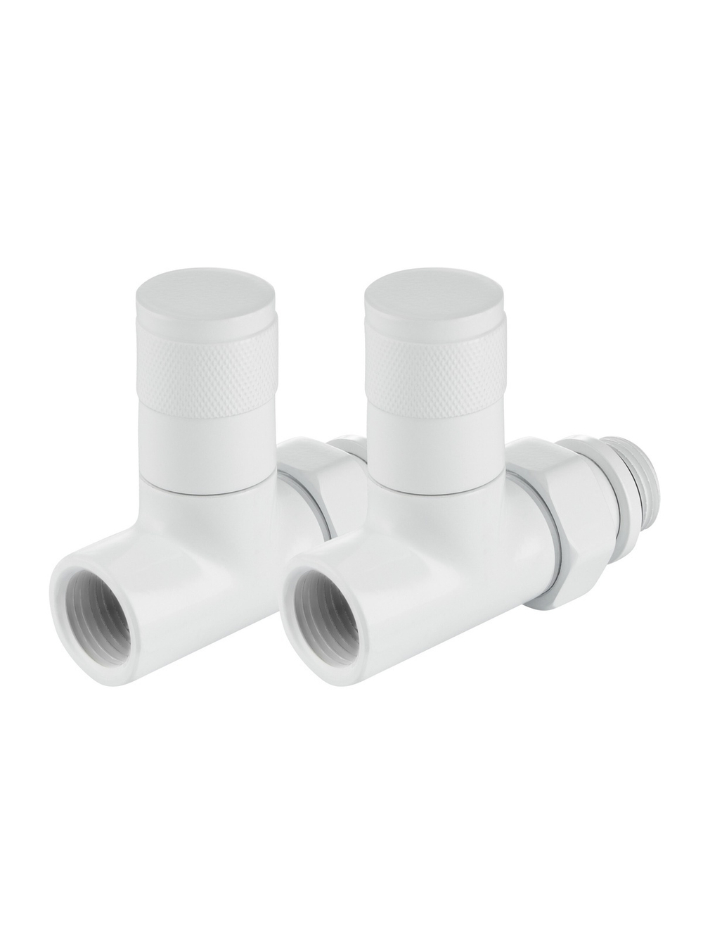 Набор дизайн-вентилей Royal Thermo PIANO, прямой (белый) 1/2"