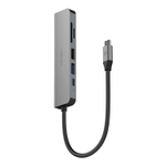 Разветвитель (Хаб) EnergEA AluHUB HD PRO2 6-in-1 Superspeed Aluminium USB-C 60W, Gunmetal (HUB-HD3-GUN)