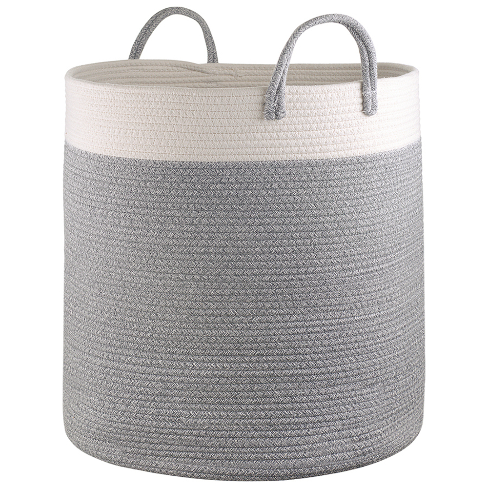 Корзина для хранения iben, D50х54 см, кремовая/светло-серая