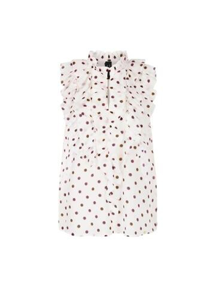 Marc Cain Топ в горошек с добавлением шелка